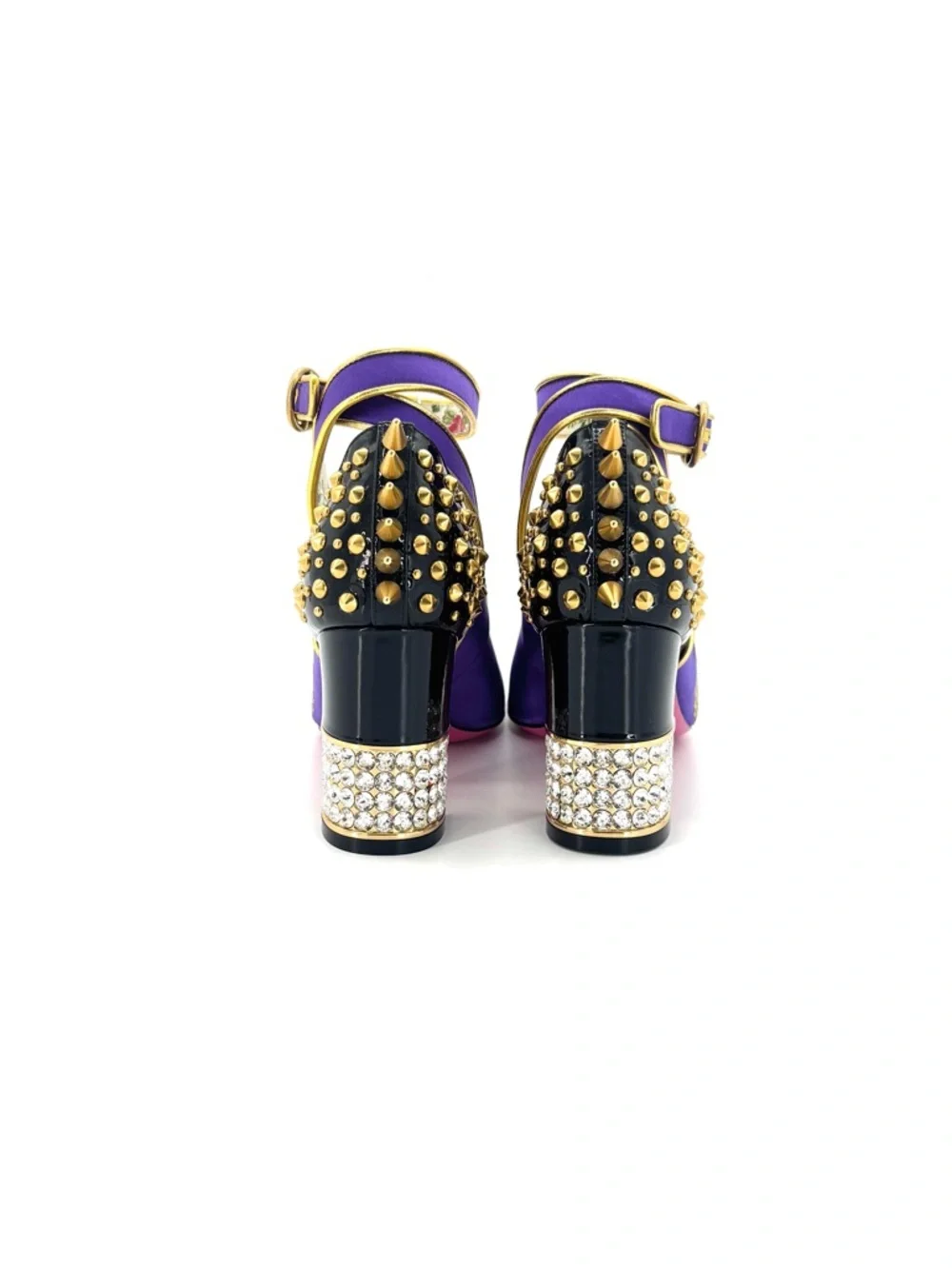 Gucci FW 2017 Caspar Dragon Embroidered Spike Embellished Mary Jane Pumps 37 - Picture 5 of 12